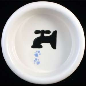 ceramic dog bowl, 6 cup water tap dog bowl design from the Dapper line 