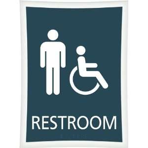  Restroom Sign, Men/Handicapped, 11.375 x 8.375 Office 