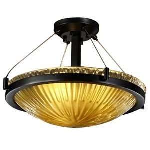 VenetoLuce Semi Flush Bowl with Ring by Justice Design   R131071, Size 