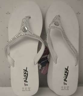 FRISKY FLIP FLOPS IN BLACK OR WHITE WITH CLEAR CRYSTALS  