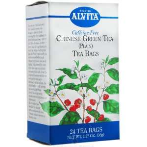  Alvita Chinese Green Tea (Plain) Caffeine Free 24 Tea Bags 