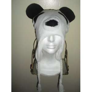  Knitted Panda Hat with Ear Flaps and Poms Toys & Games