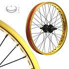 Alloy BMX Bike Wheels Wheelset Narrow Gold