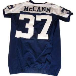  Bryan McCann Jersey   Cowboys #37 Game Worn Blue Throwback 