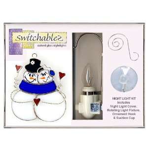   Snow Couple in Love   Stained Glass Night Light Kit 