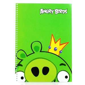  10 in by 7.5 in Angry Bird Note Book   Green Pig King 