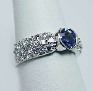 Sapphire 1ct VS GH Diamond Ring 14K White Gold 6gr HEAVY Estate 