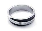 Men Women Black Silver Stainless Steel Love Ring Size 7  