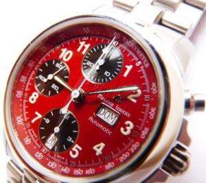 MAURICE LACROIX CRONEO RED DIAL CHRONOGRAPH MENS WATCH  