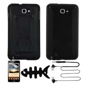 with Stand + Black TPU Gel Case Cover + Clear Screen Protector + Fish 