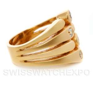 Matt/High Gloss 14K Yellow Gold Diamond Designer Ring  