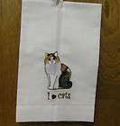 Nina Lyman RESCUE ME NOW #45417 TINA Calico Cat Tea Towel from 