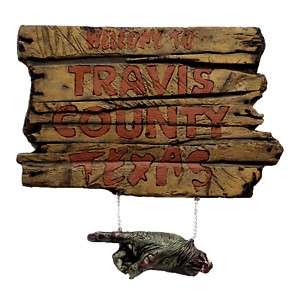 HALLOWEEN TEXAS CHAINSAW SIGN LEATHERFACE PROP DECOR  