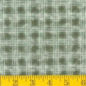  45 Wide A Day in the Park Plaid Green Fabric By The Yard 