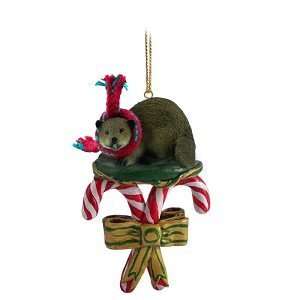  Beaver Candy Cane Christmas Ornament