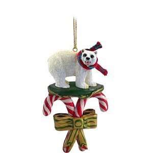  Polar Bear Candy Cane Christmas Ornament