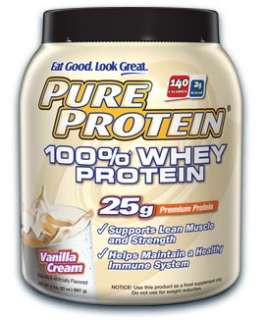 Pure Protein 100 Percent Whey Protein Powder   Vanilla Cream (2 Pounds 