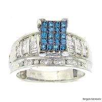cinderella blue princess diamond 14K gold ring 1.0 carats engagement 