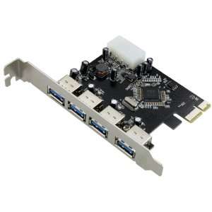   Hootoo 4 Ports USB 3.0 PCI Express Card Adapter Highspeed Electronics