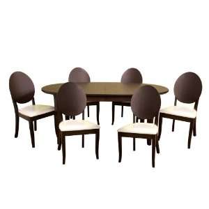  7pc Oval Dining Table and Chairs Set   Wenge Finish