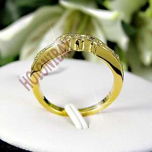 14K Gold gp Jewelry Set Heart Ring & 2 Bands R068 #6 L  