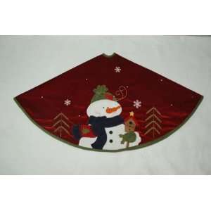  Trim a Home 48in Velvet Tree Skirt   Snowman with Blue 