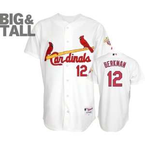 Tall St. Louis Cardinals #12 Home White Authentic Jersey with World 