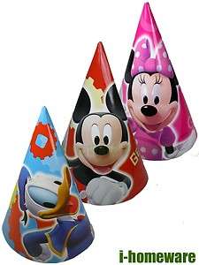 Mickey Mouse Birthday Party Supplies 6x Cone Hats m370  