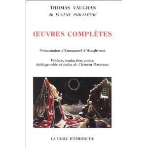   Oeuvres complètes de Thomas Vaughan (9782903965501) Vaughan Books
