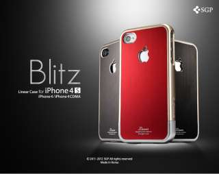   Blitz Series Metal Back Cover Case [Gun Metal] for Apple iPhone 4S