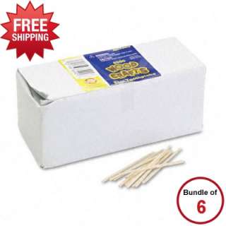 Chenille Kraft Flat Wood Toothpicks   CKC369001   6 Item Bundle  