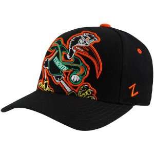  Zephyr Miami Hurricanes Black X Ray Fitted Hat (7 1/8 