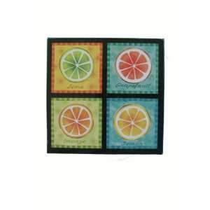  NeoClassique Collection Colorful Citrus 6 Square Glass 