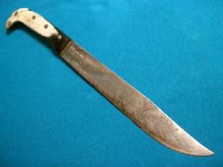 BIG ANTIQUE FIGURAL EAGLE HEAD HORN SURVIVAL BOWIE KNIFE KNIVES 