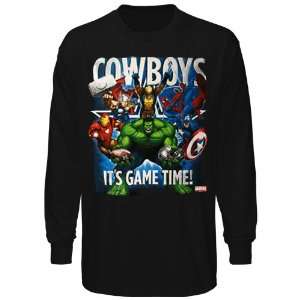 Dallas Cowboys Marvel Avengers Game Time Long Sleeve T Shirt   Black 
