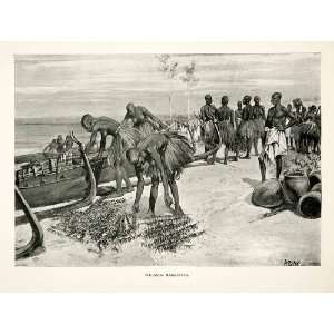 com 1900 Print Ganda Waganda People Fishing Water Boats Lake Victoria 