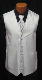 After Six Ice Silver Melrose Fullback Vest & Tie Prom  