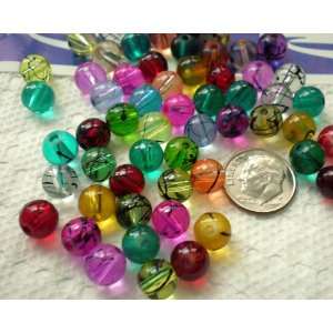   Work Tranparent Lampwork Glass Round Beads 8mm ~ Jewelry Findings