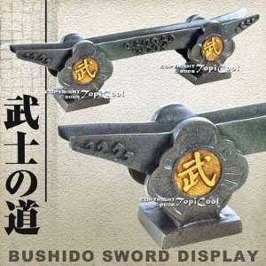 Deluxe Bushido Single Sword Display Stand w/ Kanji New  