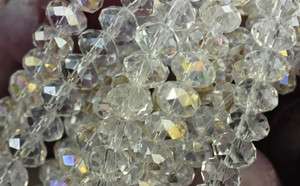 36 Crystal AB Chinese Crystal Faceted Rondelle Beads 8MM  
