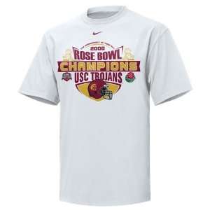 Nike USC Trojans White 2008 Rose Bowl Champions Locker Room T shirt 