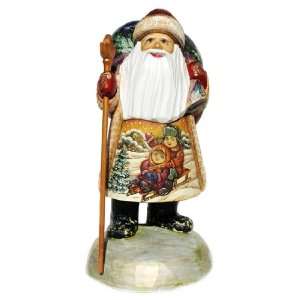   Brother and Sister Hand Carved Wooden Santa