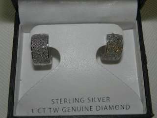Victoria Townsend NEW Sterling Silver Diamond Wide Huggie Hoop 