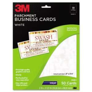   Inkjet Parchment Business Cards, 2 x 3 1/2, White, 50/PK Electronics