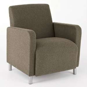  Ravenna Guest Chair Avon Black Fabric/Brushed Steel Legs 