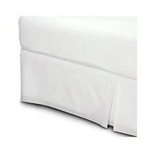 450TC Solid White Queen Pleated Tailored Bed Skirt with 15 Inches Drop 