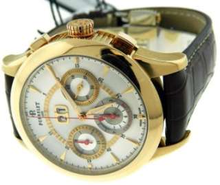   Perrelet A3001/3 Classic Chronograph Big Date 18K Rose Gold Watch +B&P