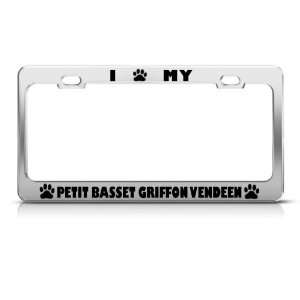 It Basset Griffon Vendeen Dog license plate frame Stainless Metal Tag 