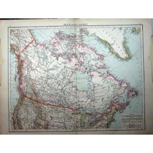  1896 MAP NORTH AMERICA WASHINGTON CANADA COLUMBIA