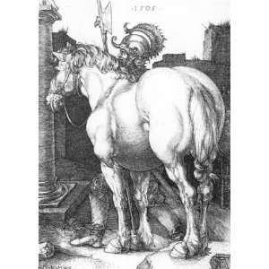  Made Oil Reproduction   Albrecht Durer   24 x 34 inches   Large Horse